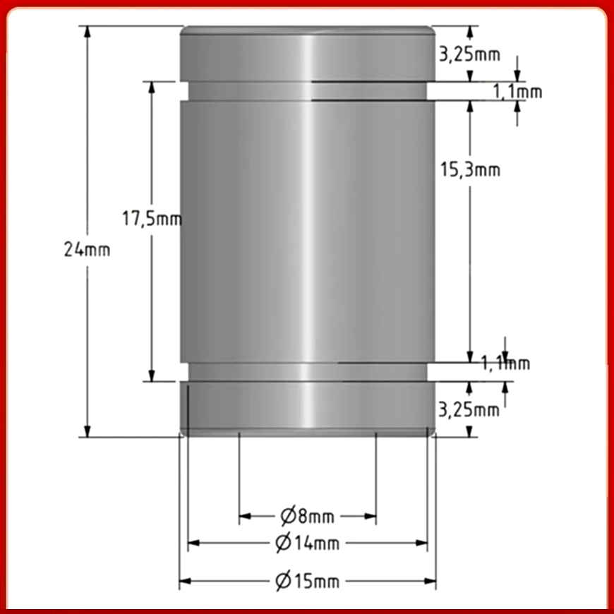 Lm8Uu Bearing - Bantalan Linier Pengganti Printer 3D Reprap