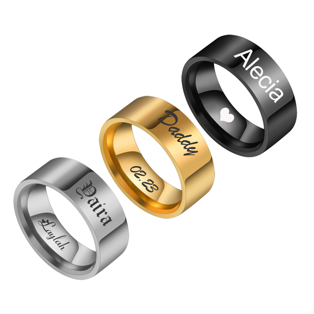 Coupling 8Mm - Cincin Punk 8mm dengan Ukiran Nama