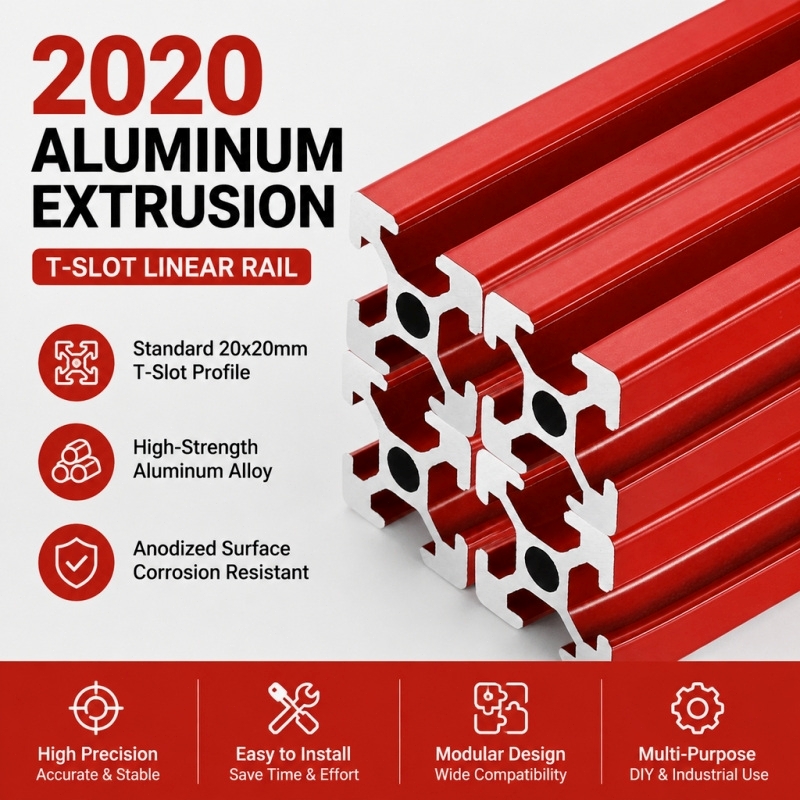 Linear Rail - Profil Ekstrusi Aluminium 2020 100-450mm Rel