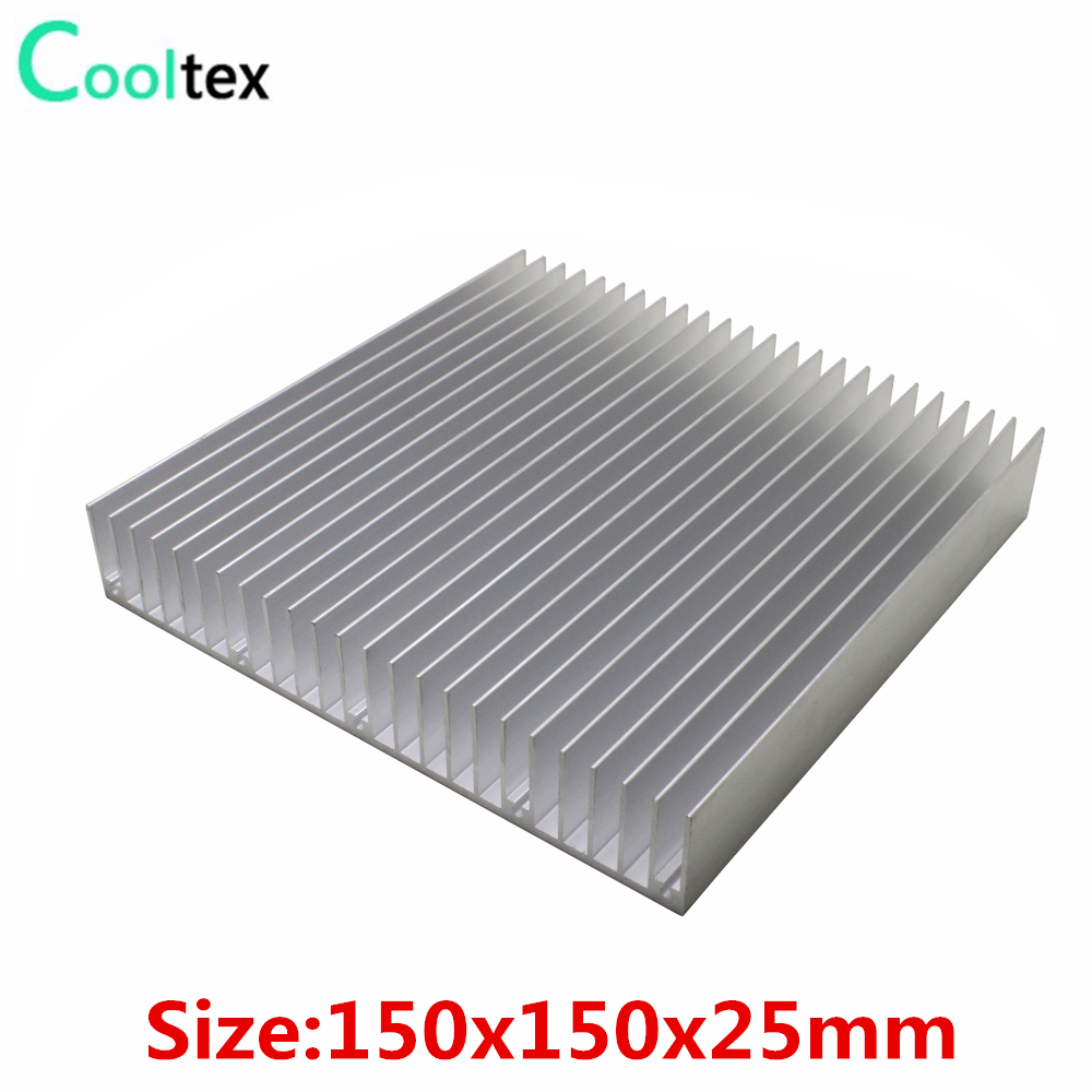 Aluminium Extrusion - 150x150x25mm, pendingin aluminium DIY, radiator untuk