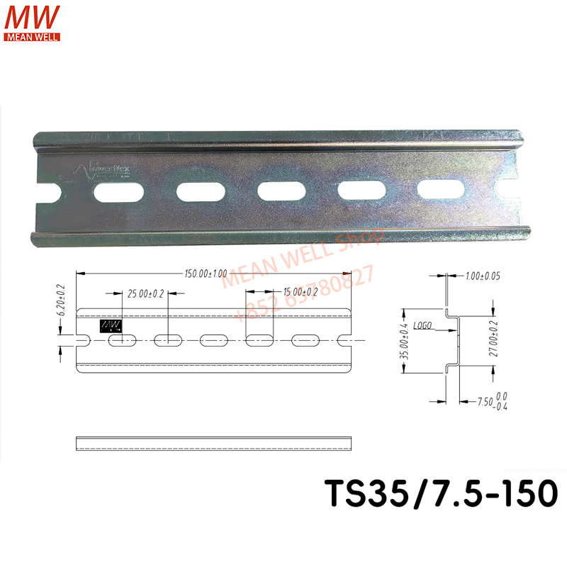 Lm8Uu Bearing - Konektor Rel DIN TS35 7.5mm untuk