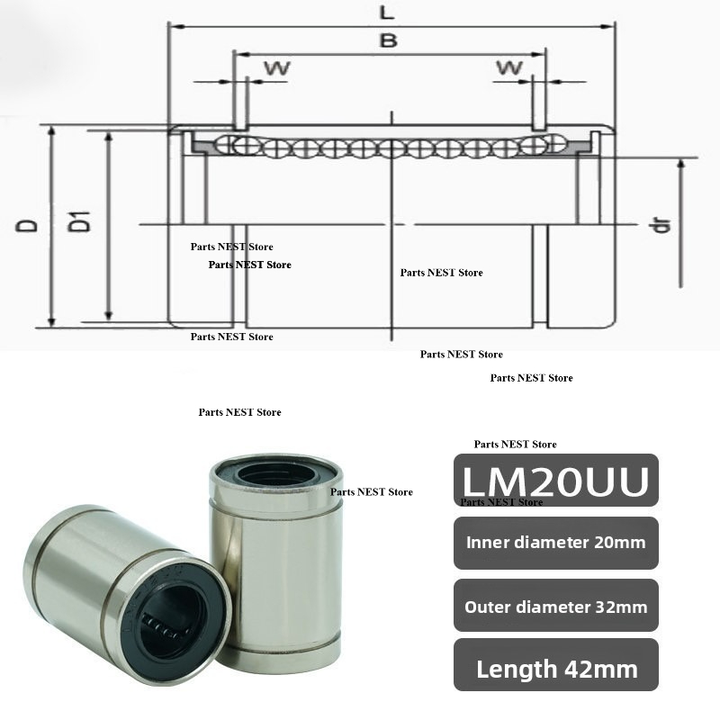 2/5 Buah Bantalan Linier CNC B - Lm8Uu Bearing ulasan dan harga