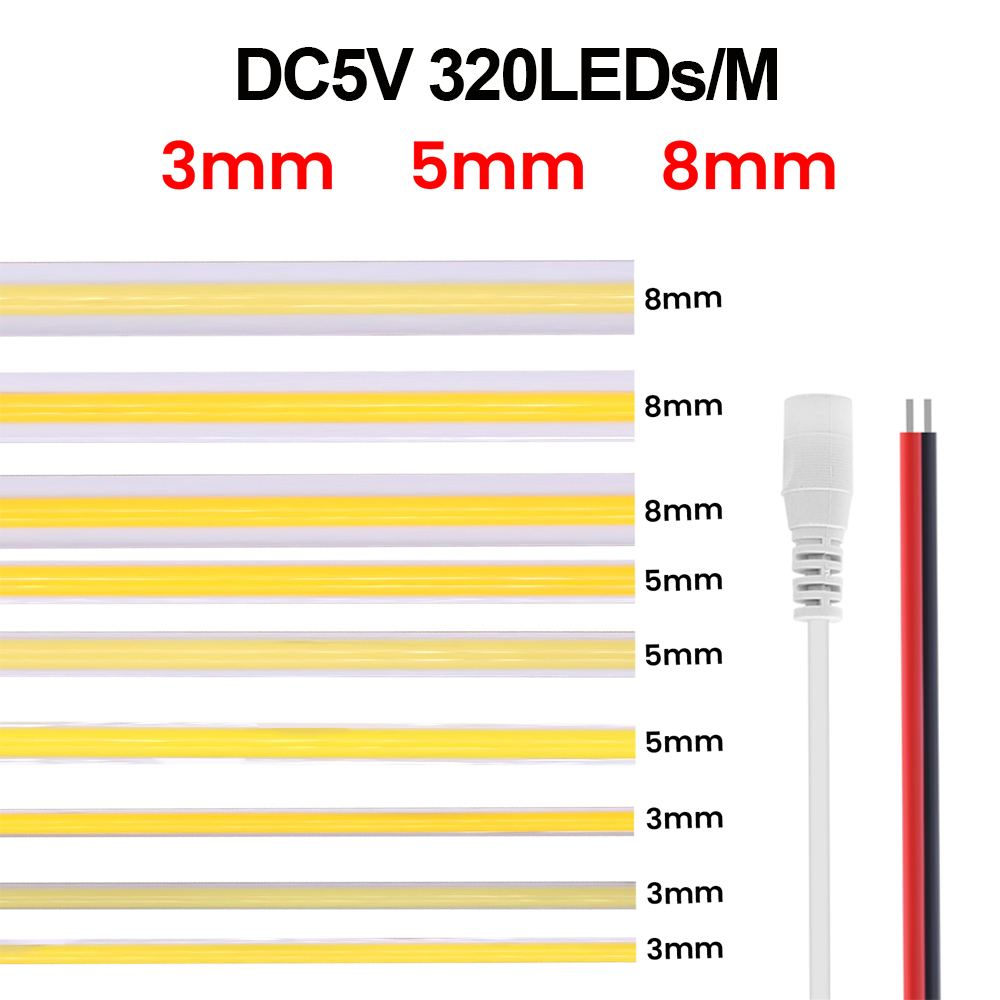Strip COB 3MM 5MM 8MM 5V 12V 3 - Linear Rod 8Mm ulasan dan harga