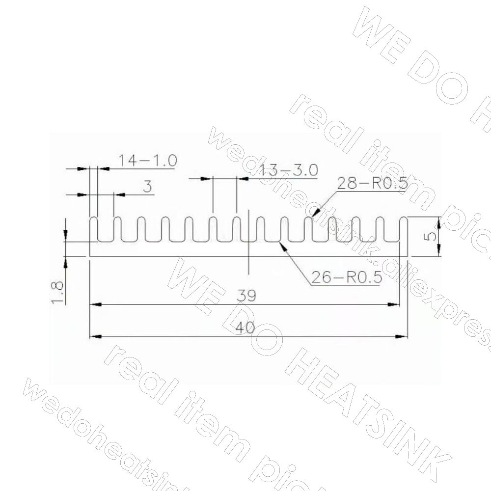 Heatsink Hitam 40x40x5mm 1.57  - Aluminium Extrusion ulasan dan harga