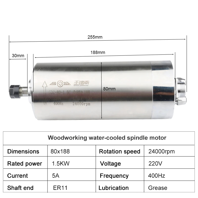 GDZ-80 1,5 kW ER11 CNC Motor p - Water Cooled Spindle ulasan dan harga