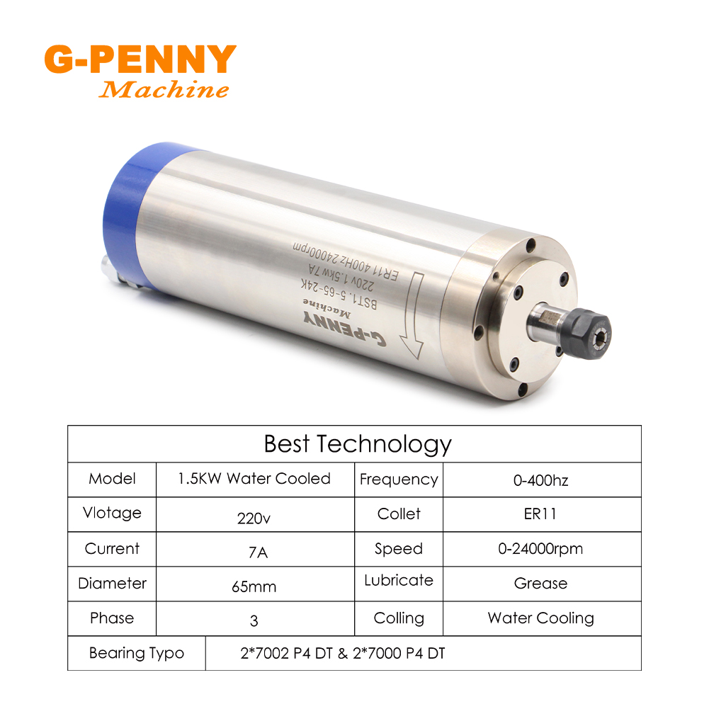 G-PENNY 1.5KW ER11 65mm Kit Mo - Water Cooled Spindle ulasan dan harga
