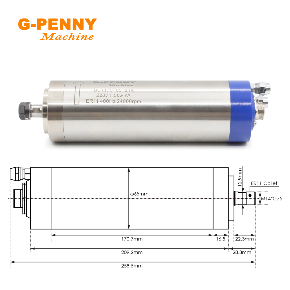 G-PENNY 1.5KW ER11 65mm Kit Mo - Water Cooled Spindle ulasan dan harga