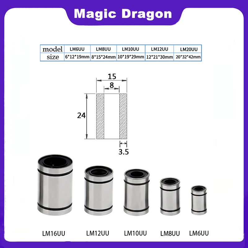 4/10Pc LM3UU LM4UU LM5UU LM6UU - Lm8Uu Bearing ulasan dan harga