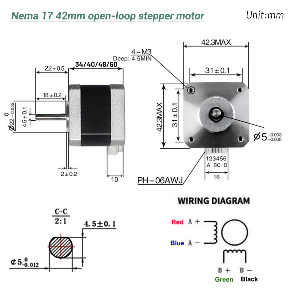 Motor Stepper Nema17 42 Motor  - Stepper Motor Nema17 ulasan dan harga